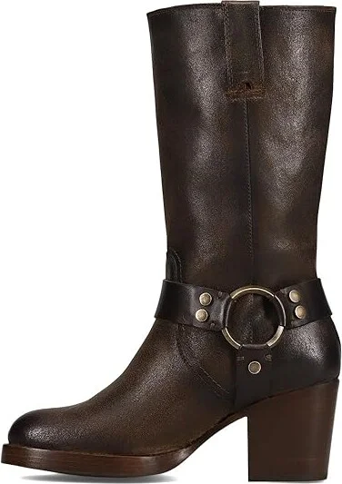 Frye Jean Harness Women's Boots Chocolate : 8 B - Medium, Leather/Suede - Image 6