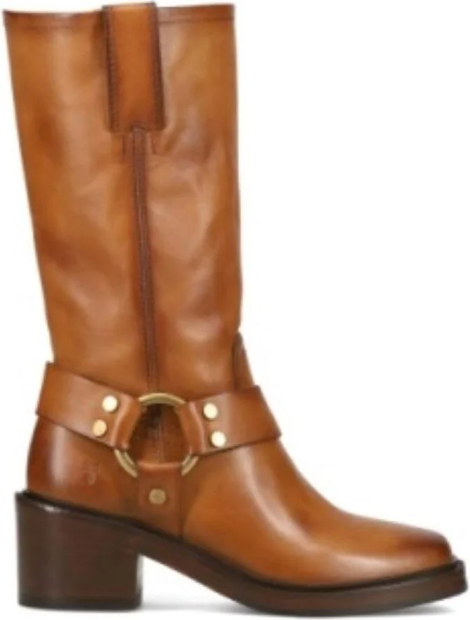 Frye Kate Harness 11” Leather Boots for Women - Mid Calf Boots with Signature Harness Detail