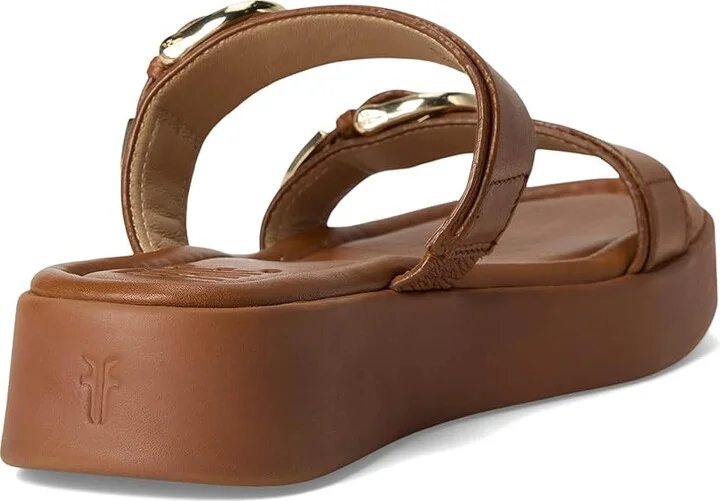 Frye Maya Buckle Sandals Women's Wedge Shoes Dark Latte : 8.5 B - Medium, Leather - Image 4