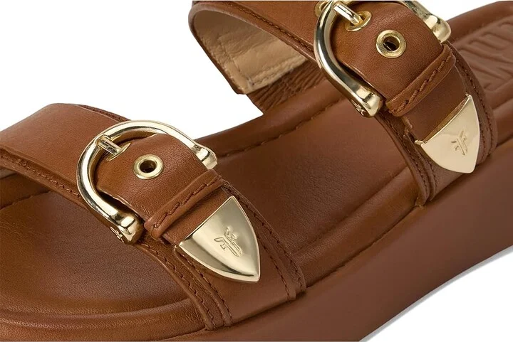 Frye Maya Buckle Sandals Women's Wedge Shoes Dark Latte : 8.5 B - Medium, Leather - Image 7