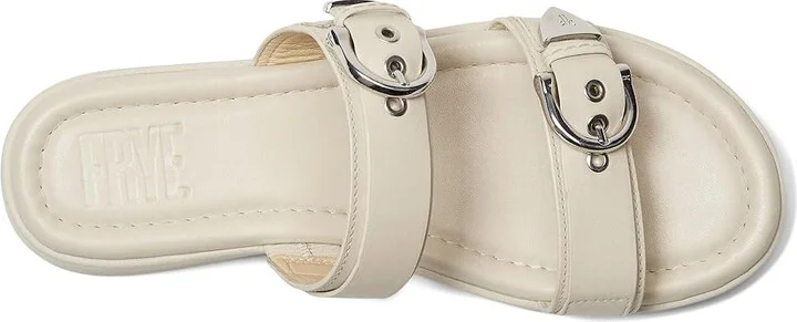 Frye Maya Buckle Sandals Women's Wedge Shoes Ivory : 9 B - Medium, Leather - Image 2