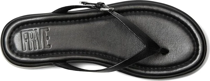 Frye Maya Buckle Thong Sandals Women's Wedge Shoes Black : 8 B - Medium, Leather - Image 2