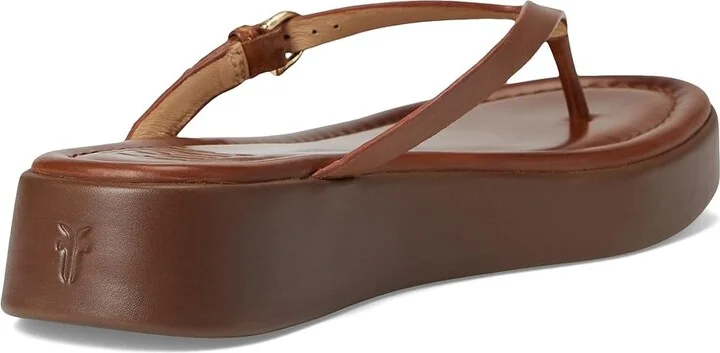 Frye Maya Buckle Thong Sandals Women's Wedge Shoes Cinnamon : 11 B - Medium, Leather - Image 4