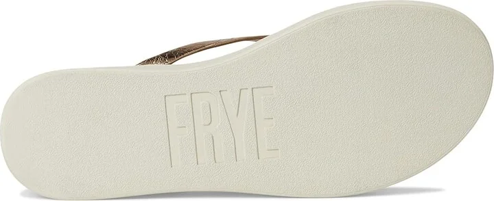 Frye Maya Buckle Thong Sandals Women's Wedge Shoes Dark Gold : 10 B - Medium, Leather - Image 3