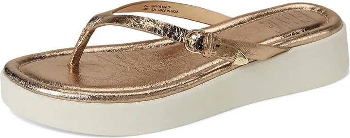 Frye Maya Buckle Thong Sandals Women's Wedge Shoes Dark Gold : 10 B - Medium, Leather - Image 5