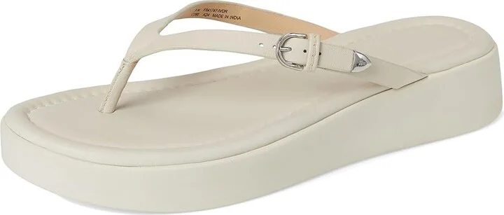Frye Maya Buckle Thong Sandals Women's Wedge Shoes Ivory : 10 B - Medium, Leather - Image 5