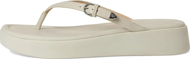 Frye Maya Buckle Thong Sandals Women's Wedge Shoes Ivory : 10 B - Medium, Leather - Image 6