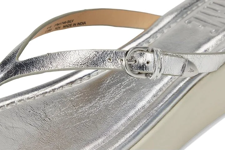 Frye Maya Buckle Thong Sandals Women's Wedge Shoes Silver : 9.5 B - Medium, Leather - Image 7