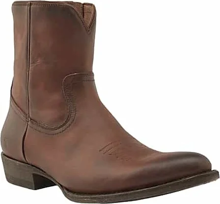 Frye Men's Austin Leather Inside Zip Plain Toe Boots Cognac