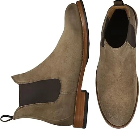 Frye Men's Dylan Suede Plain Toe Chelsea Boots Taupe