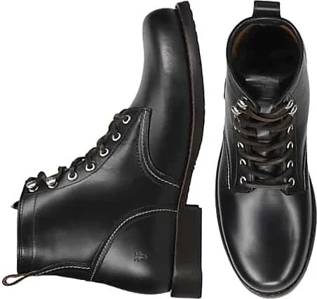 Frye Men's Hudson Leather Plain Toe Work Boots Black