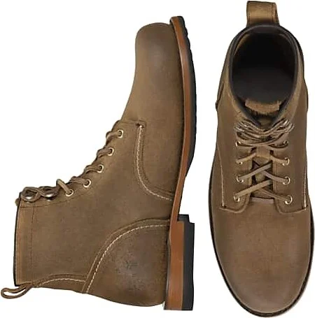Frye Men's Hudson Suede Plain Toe Work Boots Taupe