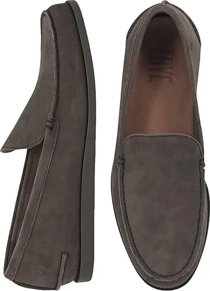 Frye Men's Mason Leather Moc Toe Loafers Charcoal