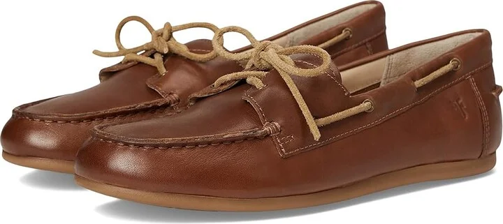 Frye Naya Boat Shoes Women's Shoes Cinnamon : 9.5 B - Medium, Leather