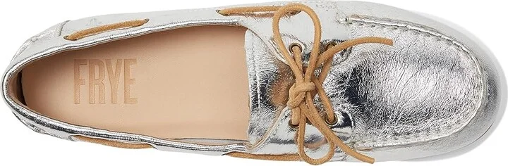 Frye Naya Boat Shoes Women's Shoes Silver : 7 B - Medium, Leather - Image 2