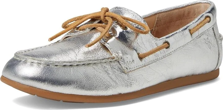 Frye Naya Boat Shoes Women's Shoes Silver : 7 B - Medium, Leather - Image 5