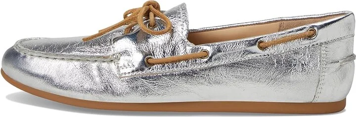 Frye Naya Boat Shoes Women's Shoes Silver : 7 B - Medium, Leather - Image 6