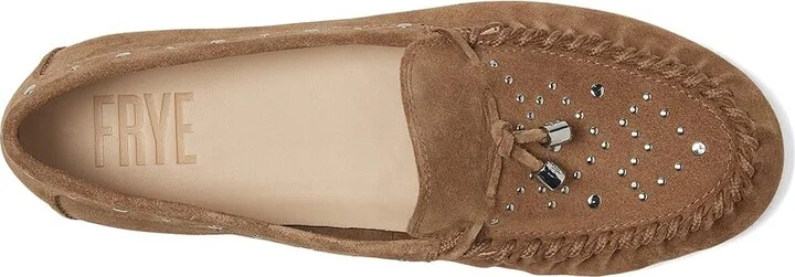 Frye Naya Stud Moc Women's Shoes Almond : 8 B - Medium, Leather/Suede - Image 2