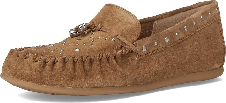 Frye Naya Stud Moc Women's Shoes Almond : 8 B - Medium, Leather/Suede - Image 5