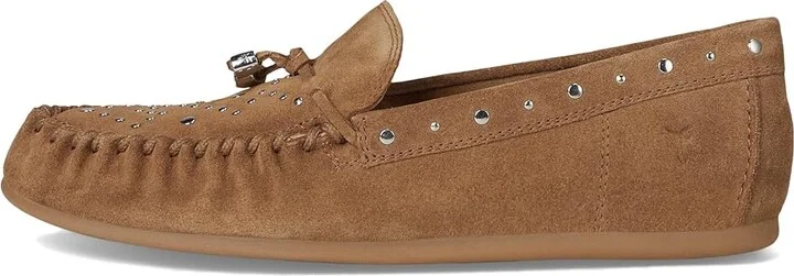 Frye Naya Stud Moc Women's Shoes Almond : 8 B - Medium, Leather/Suede - Image 6