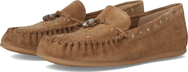 Frye Naya Stud Moc Women's Shoes Almond : 8 B - Medium, Leather/Suede