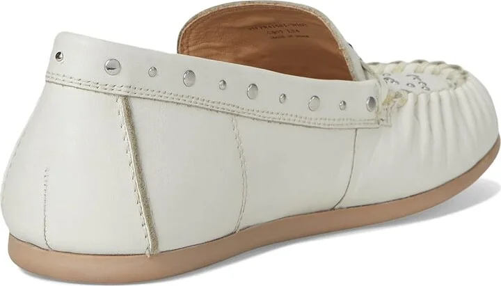 Frye Naya Stud Moc Women's Shoes White : 7 B - Medium, Leather/Suede - Image 4