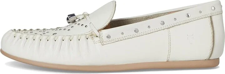 Frye Naya Stud Moc Women's Shoes White : 7 B - Medium, Leather/Suede - Image 6