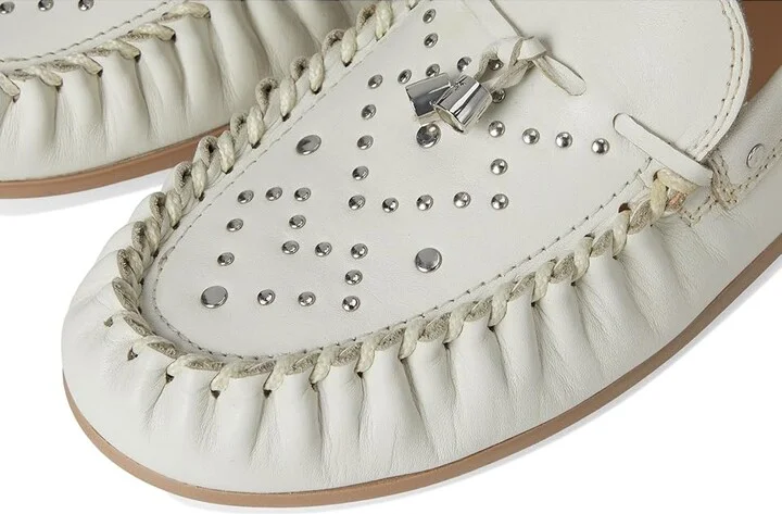Frye Naya Stud Moc Women's Shoes White : 7 B - Medium, Leather/Suede - Image 7