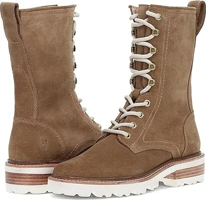 Frye Olivia Combat Women's Boots Almond : 7 B - Medium, Leather