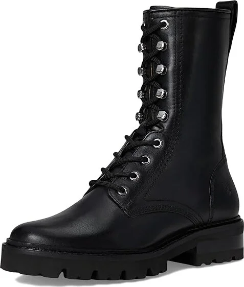 Frye Olivia Combat Women's Boots Black : 6.5 B - Medium, Leather - Image 5