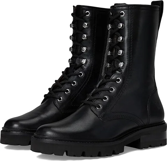 Frye Olivia Combat Women's Boots Black : 6.5 B - Medium, Leather