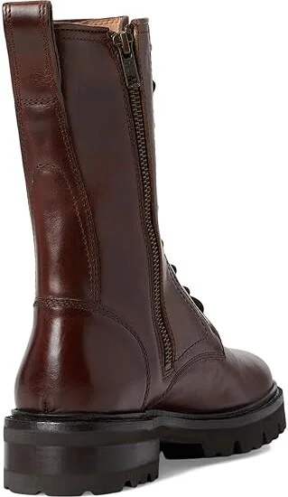Frye Olivia Combat Women's Boots Bourbon : 7 B - Medium, Leather - Image 4