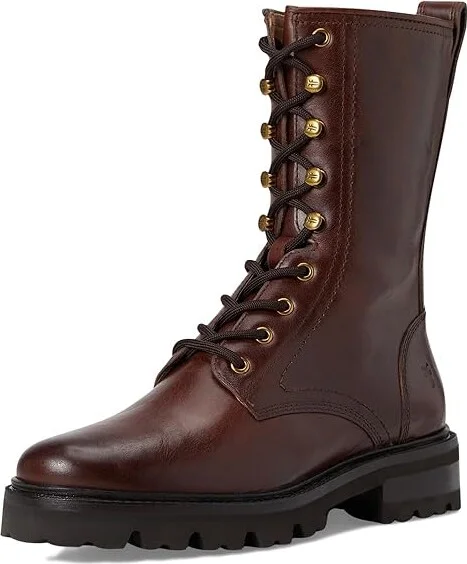Frye Olivia Combat Women's Boots Bourbon : 7 B - Medium, Leather - Image 5