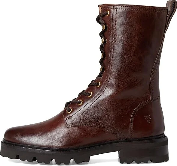 Frye Olivia Combat Women's Boots Bourbon : 7 B - Medium, Leather - Image 6