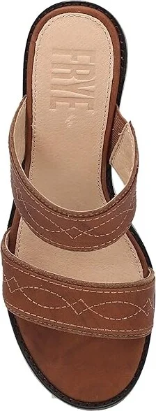 Frye Pipa Woodstock 2 Band Platform Women's Sandals Saddle : 5.5 B - Medium, Leather - Image 2