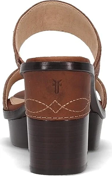 Frye Pipa Woodstock 2 Band Platform Women's Sandals Saddle : 5.5 B - Medium, Leather - Image 4