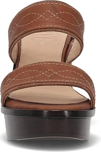 Frye Pipa Woodstock 2 Band Platform Women's Sandals Saddle : 5.5 B - Medium, Leather - Image 5