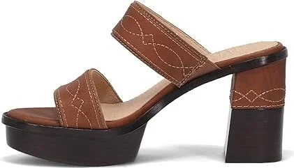Frye Pipa Woodstock 2 Band Platform Women's Sandals Saddle : 5.5 B - Medium, Leather - Image 6