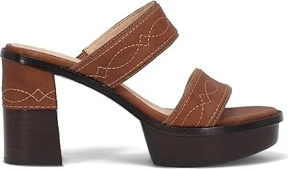 Frye Pipa Woodstock 2 Band Platform Women's Sandals Saddle : 5.5 B - Medium, Leather - Image 7