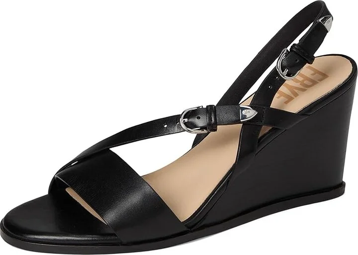 Frye Rachel Buckle Sandals Women's Sandals Black : 7 B - Medium, Leather - Image 5