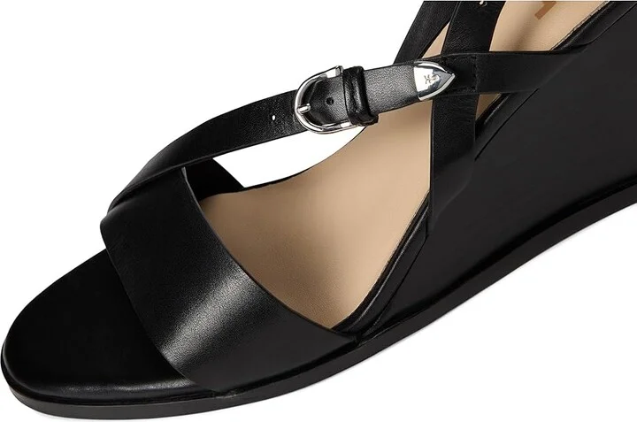 Frye Rachel Buckle Sandals Women's Sandals Black : 7 B - Medium, Leather - Image 7