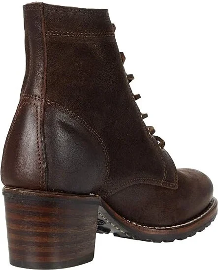 Frye Sabrina 6G Lace Up Women's Lace-up Boots Dark Brown Oiled Suede : 6 B - Medium, Leather - Image 4