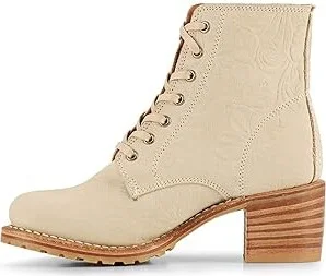 Frye Sabrina 6G Lace Up Women's Lace-up Boots Ivory : 8 B - Medium, Leather - Image 3