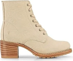 Frye Sabrina 6G Lace Up Women's Lace-up Boots Ivory : 8 B - Medium, Leather - Image 4