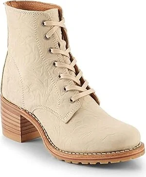 Frye Sabrina 6G Lace Up Women's Lace-up Boots Ivory : 8 B - Medium, Leather