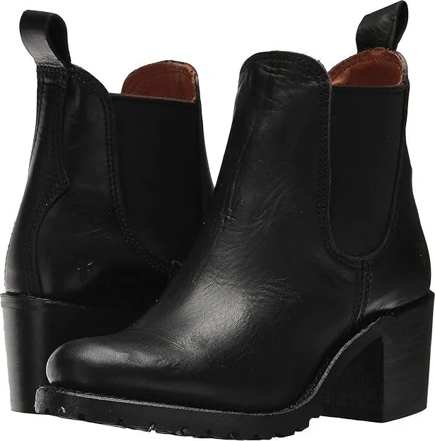 Frye Sabrina Chelsea Women's Pull-on Boots Black Oil Tanned Full Grain : 8.5 B - Medium, Leather