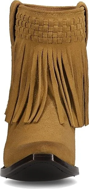 Frye Sacha Short Fringe Bootie Women's Boots Dark Sand : 6.5 B - Medium, Suede - Image 5