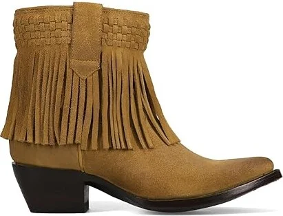 Frye Sacha Short Fringe Bootie Women's Boots Dark Sand : 6.5 B - Medium, Suede - Image 7