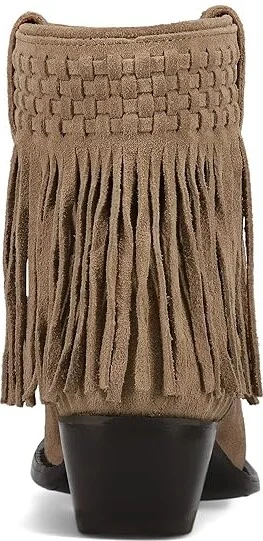 Frye Sacha Short Fringe Bootie Women's Boots Taupe : 8 B - Medium, Suede - Image 4