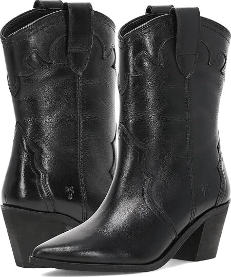 Frye Sara Western Short Women's Boots Black : 9 B - Medium, Leather